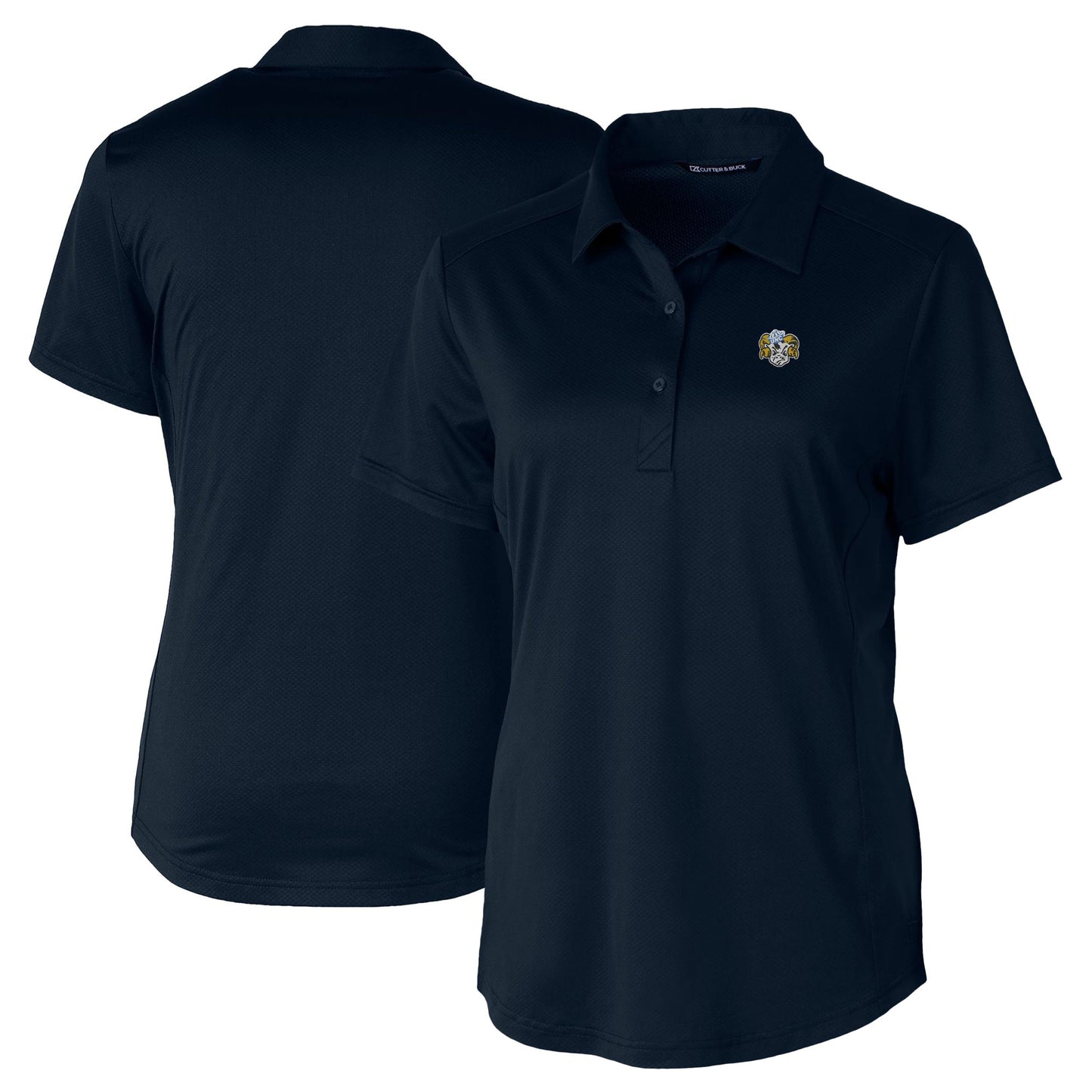 Women's Cutter & Buck Navy North Carolina Tar Heels Vault DryTec Prospect Textured Stretch Polo