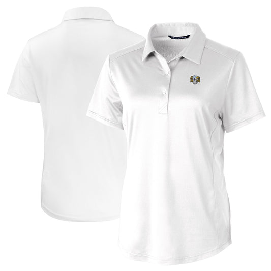 Women's Cutter & Buck White North Carolina Tar Heels Vault DryTec Prospect Textured Stretch Polo