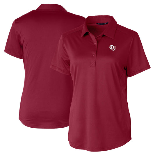 Women's Cutter & Buck Maroon Oklahoma Sooners Vault DryTec Prospect Textured Stretch Polo