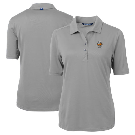 Women's Cutter & Buck Gray Tennessee Volunteers Vault DryTec Virtue Eco Pique Recycled Polo