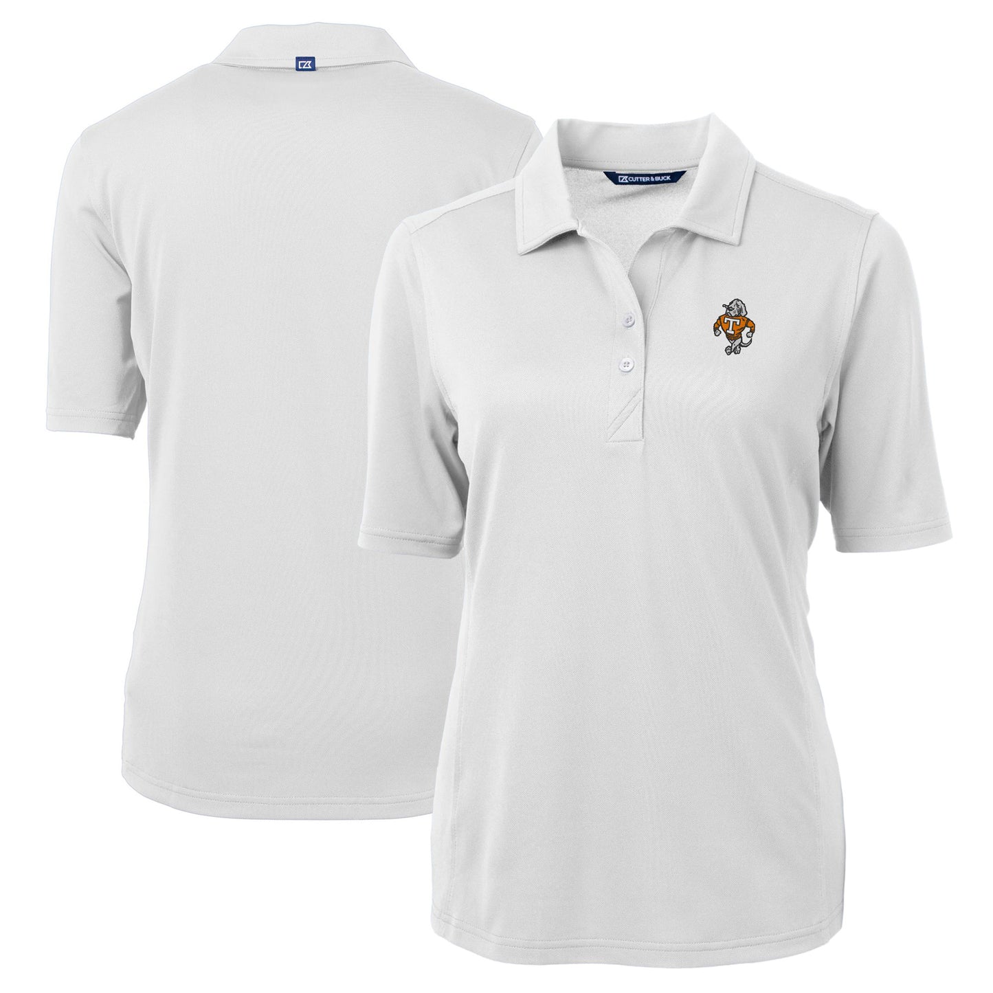 Women's Cutter & Buck White Tennessee Volunteers Vault DryTec Virtue Eco Pique Recycled Polo