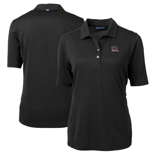 Women's Cutter & Buck Black South Carolina Gamecocks Vault DryTec Virtue Eco Pique Recycled Polo