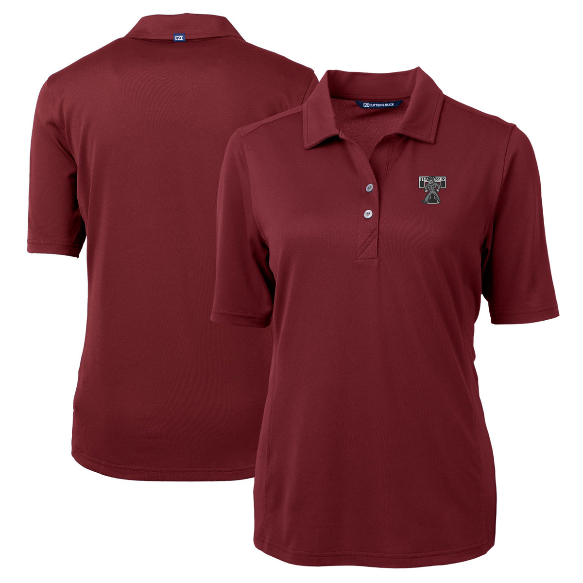 Women's Cutter & Buck Maroon Texas A&M Aggies Vault DryTec Virtue Eco Pique Recycled Polo