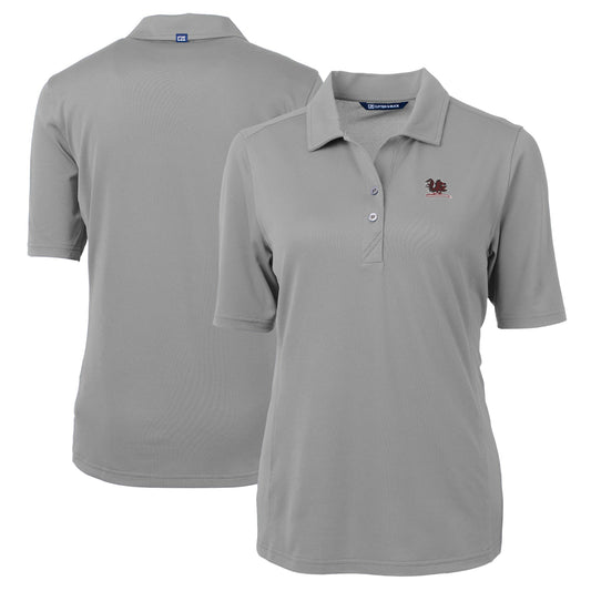 Women's Cutter & Buck Gray South Carolina Gamecocks Vault DryTec Virtue Eco Pique Recycled Polo