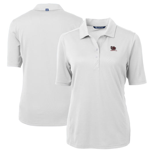 Women's Cutter & Buck White South Carolina Gamecocks Vault DryTec Virtue Eco Pique Recycled Polo