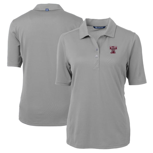 Women's Cutter & Buck Gray Texas A&M Aggies Vault DryTec Virtue Eco Pique Recycled Polo