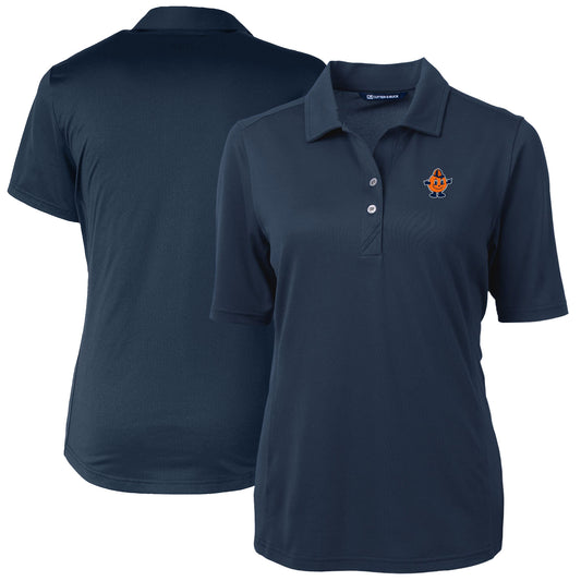 Women's Cutter & Buck Navy Syracuse Orange Vault DryTec Virtue Eco Pique Recycled Polo