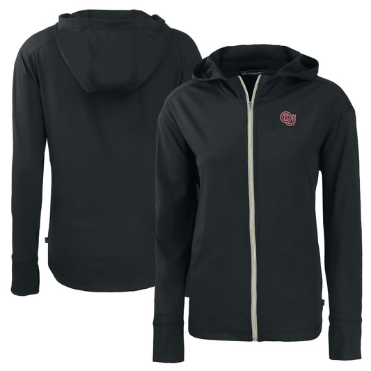 Women's Cutter & Buck  Black Oklahoma Sooners Vault Daybreak Eco Recycled Full-Zip Hoodie