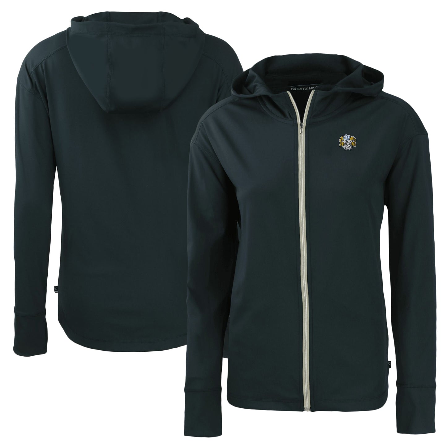 Women's Cutter & Buck  Navy North Carolina Tar Heels Vault Daybreak Eco Recycled Full-Zip Hoodie