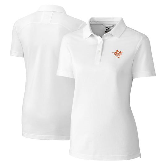 Women's Cutter & Buck  White Texas Longhorns Vault DryTec Advantage Tri-Blend Pique Womens Polo