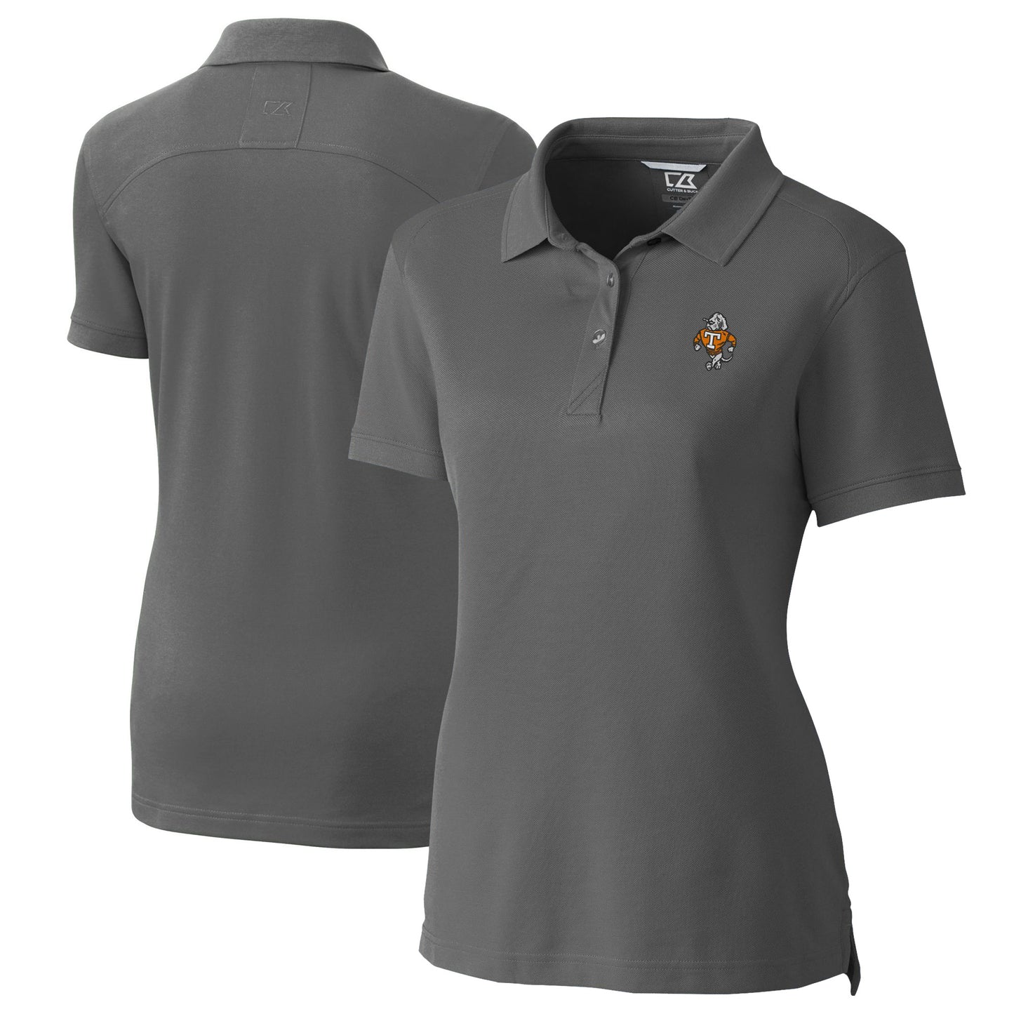 Women's Cutter & Buck  Gray Tennessee Volunteers Vault DryTec Advantage Tri-Blend Pique Womens Polo