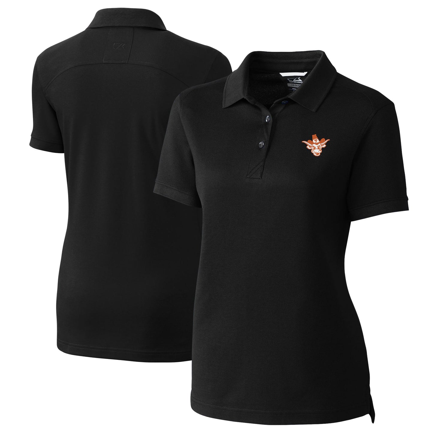 Women's Cutter & Buck  Black Texas Longhorns Vault DryTec Advantage Tri-Blend Pique Womens Polo