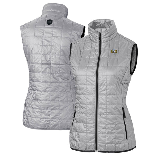 Women's Cutter & Buck Gray North Carolina Tar Heels Vault Rainier PrimaLoft Eco Insulated Full-Zip Puffer Vest