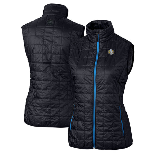 Women's Cutter & Buck Navy North Carolina Tar Heels Vault Rainier PrimaLoft Eco Insulated Full-Zip Puffer Vest