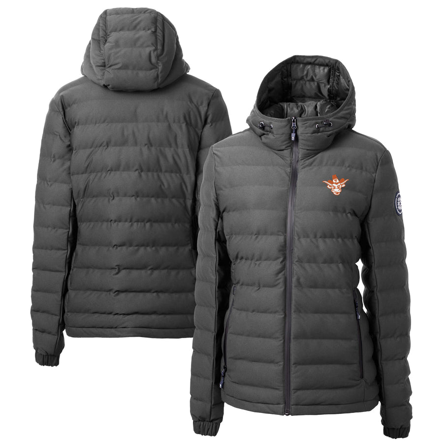 Women's Cutter & Buck  Gray Texas Longhorns Vault Mission Ridge Repreve Eco Insulated Long Puffer Jacket