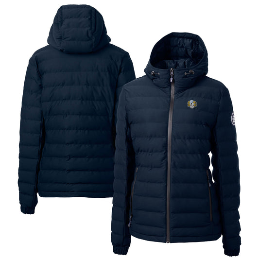 Women's Cutter & Buck  Navy North Carolina Tar Heels Vault Mission Ridge Repreve Eco Insulated Long Puffer Jacket