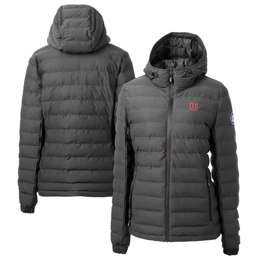 Women's Cutter & Buck  Gray Oklahoma Sooners Vault Mission Ridge Repreve Eco Insulated Long Puffer Jacket