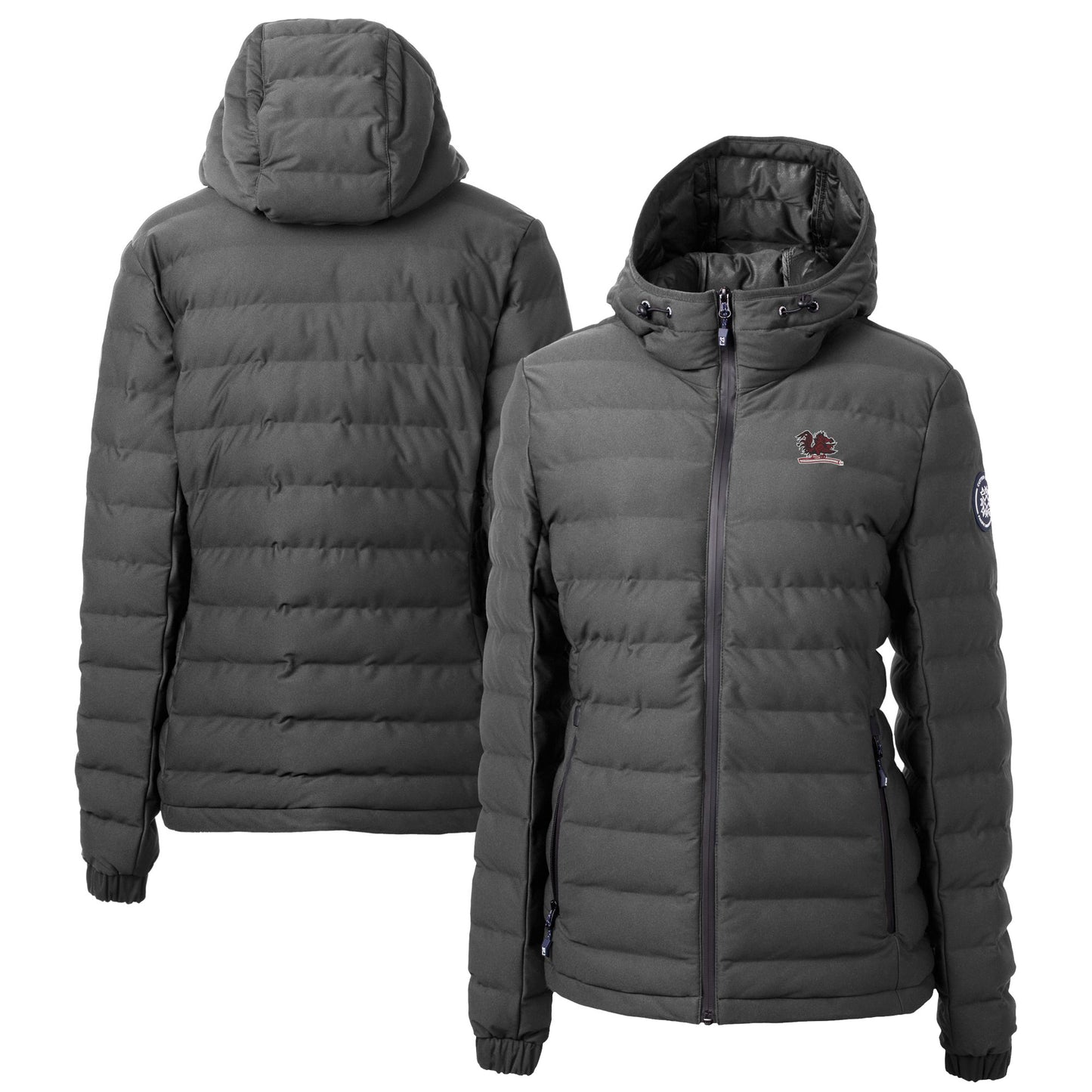 Women's Cutter & Buck  Gray South Carolina Gamecocks Vault Mission Ridge Repreve Eco Insulated Long Puffer Jacket