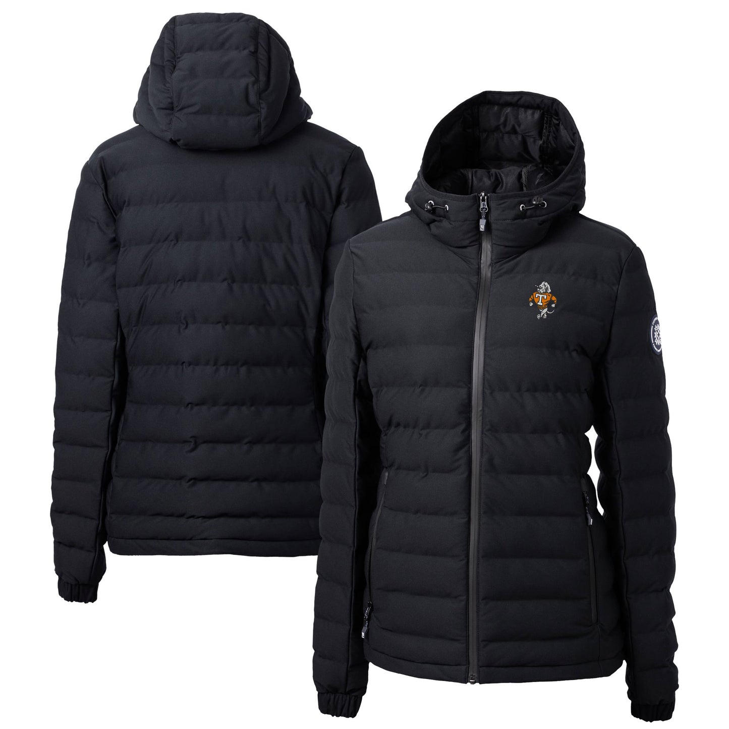 Women's Cutter & Buck  Black Tennessee Volunteers Vault Mission Ridge Repreve Eco Insulated Long Puffer Jacket