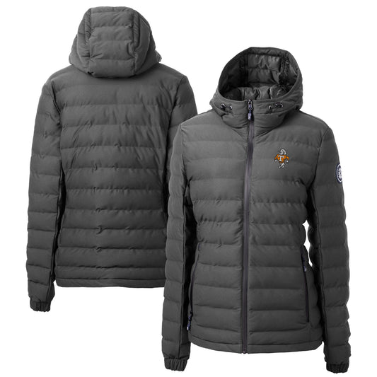 Women's Cutter & Buck  Gray Tennessee Volunteers Vault Mission Ridge Repreve Eco Insulated Long Puffer Jacket