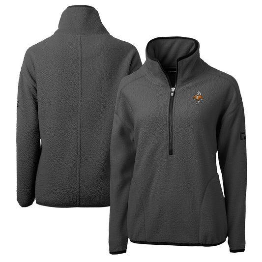 Women's Cutter & Buck  Gray Tennessee Volunteers Vault Cascade Eco Sherpa Fleece Half-Zip Pullover Jacket