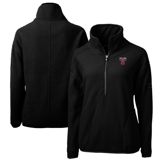 Women's Cutter & Buck  Black Texas A&M Aggies Vault Cascade Eco Sherpa Fleece Half-Zip Pullover Jacket