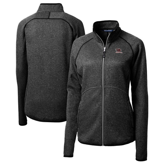 Women's Cutter & Buck  Heather Charcoal South Carolina Gamecocks Vault Mainsail Sweater-Knit Full-Zip Jacket