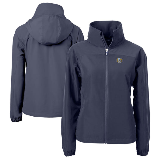 Women's Cutter & Buck  Navy North Carolina Tar Heels Vault Charter Eco Recycled Full-Zip Jacket