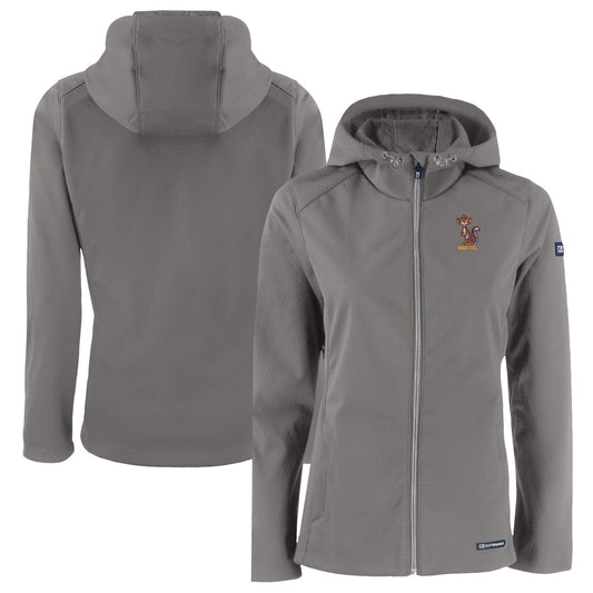 Women's Cutter & Buck  Gray Minnesota Golden Gophers Vault Evoke Eco Softshell Recycled Full-Zip Hooded Jacket