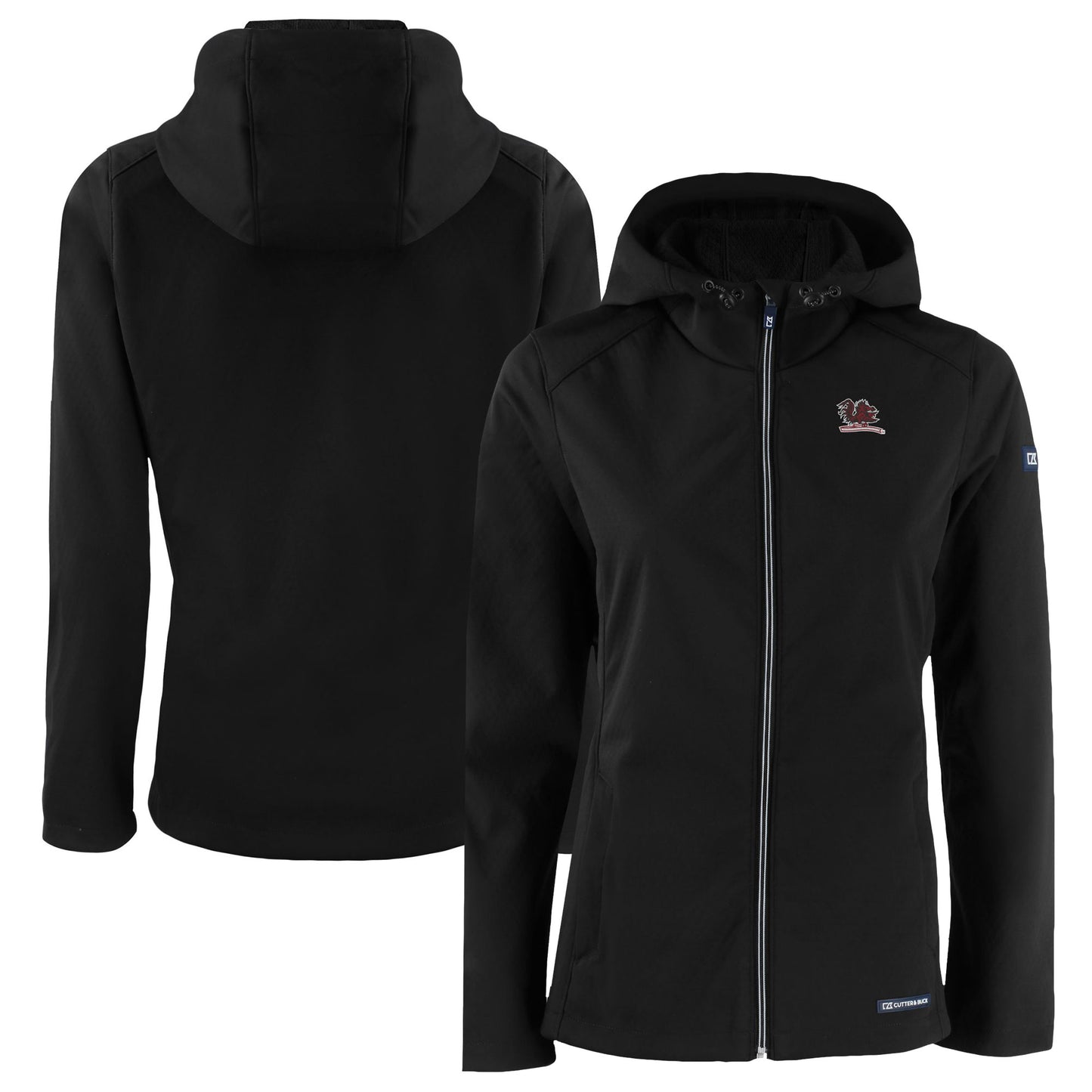 Women's Cutter & Buck  Black South Carolina Gamecocks Evoke Eco Softshell Recycled Full-Zip Hooded Jacket