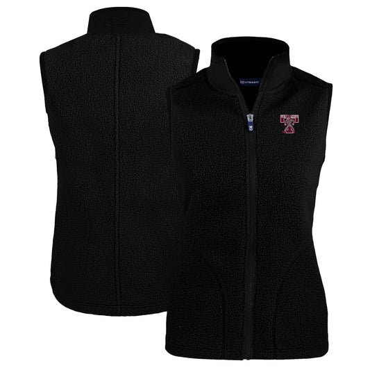 Women's Cutter & Buck  Black Texas A&M Aggies Vault Cascade Eco Sherpa Fleece Vest