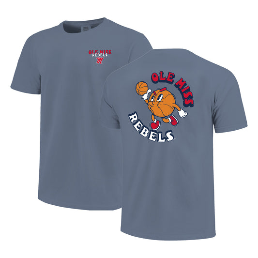 Youth Navy Ole Miss Rebels Comfort Colors Basketball T-Shirt