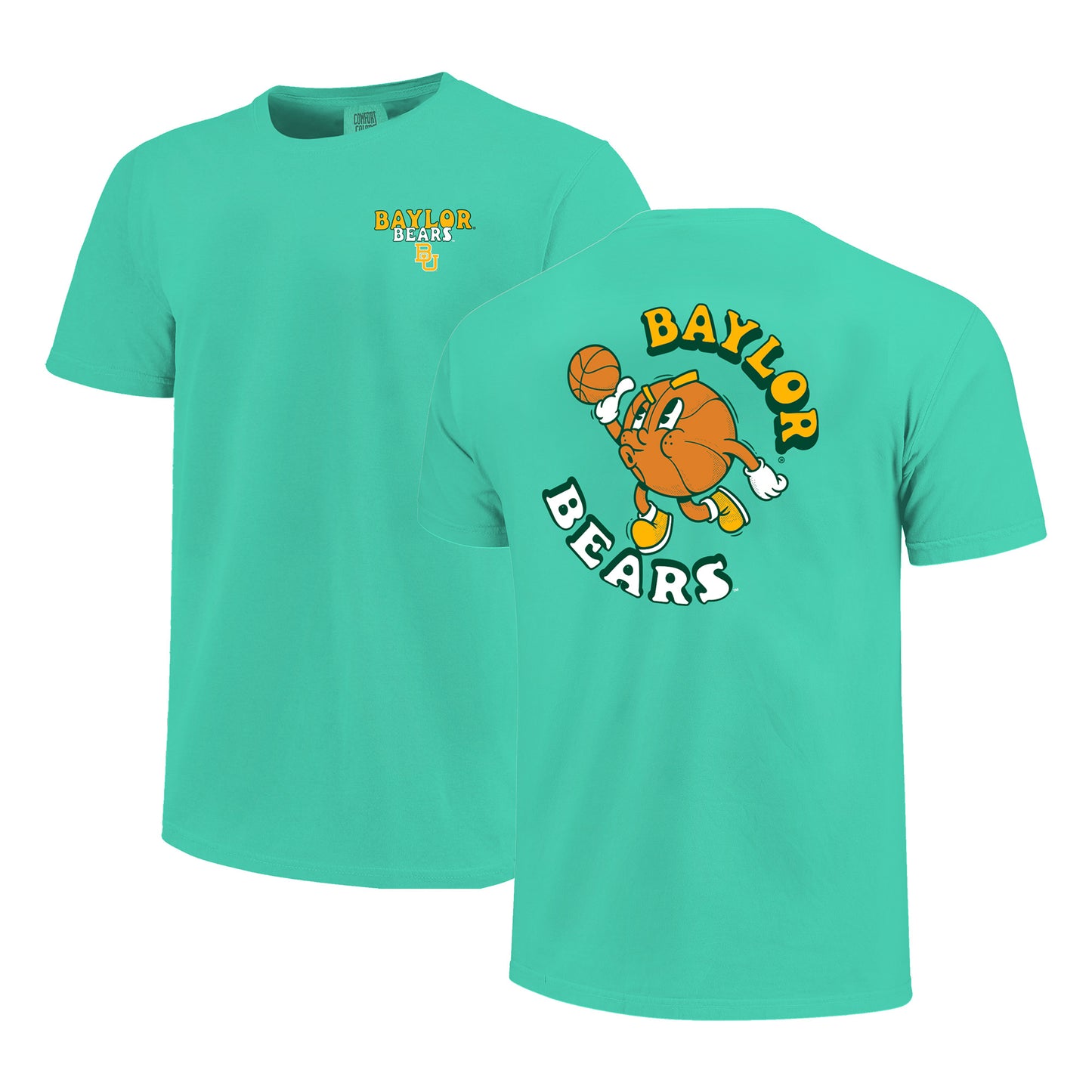 Youth Green Baylor Bears Comfort Colors Basketball T-Shirt