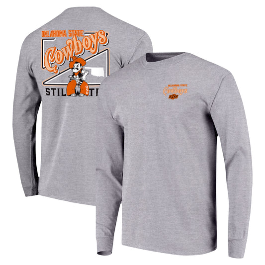 Youth Gray Oklahoma State Cowboys Retro Script Long Sleeve T-Shirt