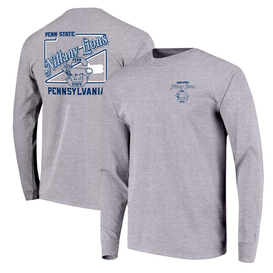 Youth Gray Penn State Nittany Lions Retro Script Long Sleeve T-Shirt