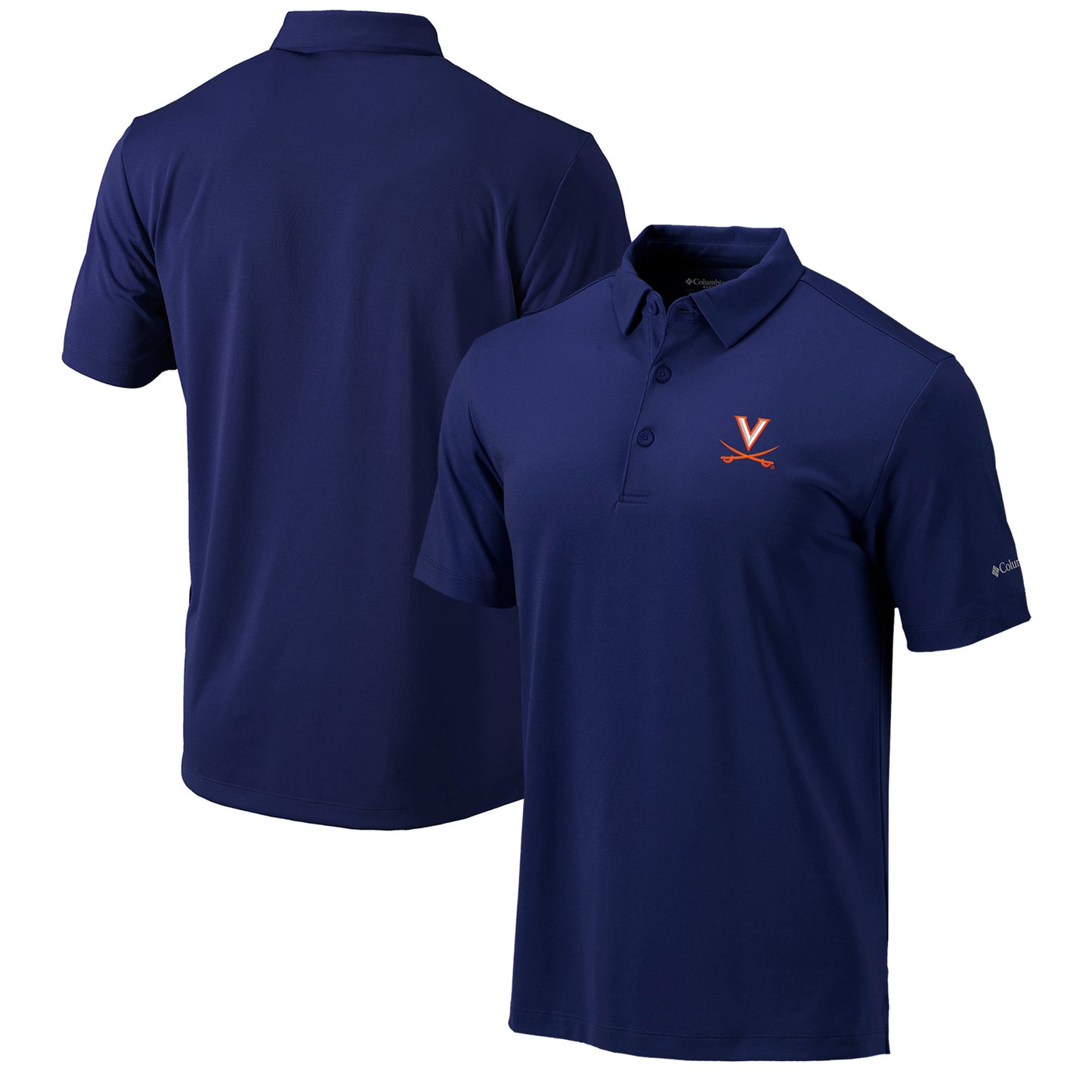 Men's Columbia  Navy Virginia Cavaliers Omni-Wick Drive Polo