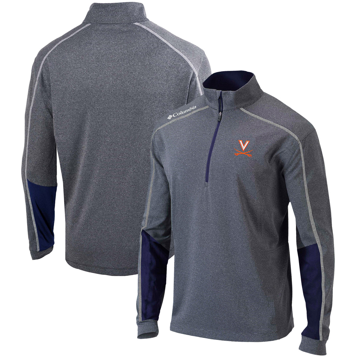 Men's Columbia  Gray/Navy Virginia Cavaliers Omni-Wick Shotgun 2.0 Quarter-Zip Pullover Top
