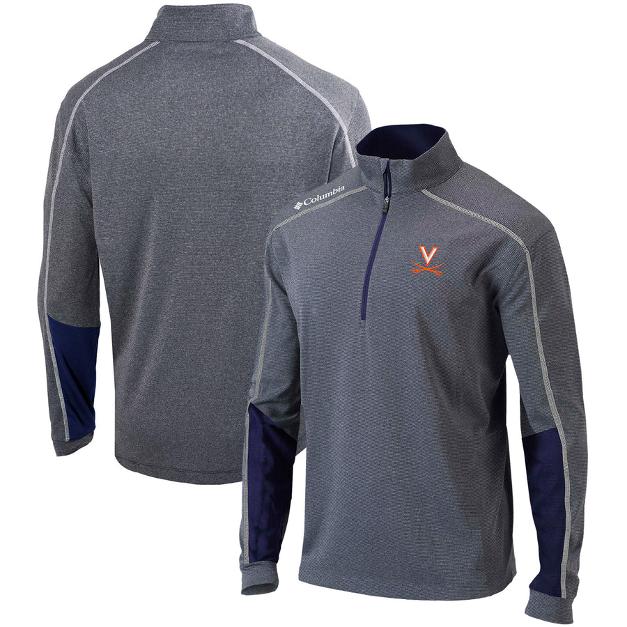 Men's Columbia  Gray/Navy Virginia Cavaliers Omni-Wick Shotgun 2.0 Quarter-Zip Pullover Top