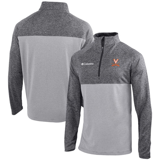 Men's Columbia  Gray/Light Gray Virginia Cavaliers Omni-Wick Rockin' It Quarter-Zip Pullover Top