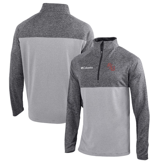 Men's Columbia  Gray/Light Gray Florida State Seminoles Omni-Wick Rockin' It Quarter-Zip Pullover Top