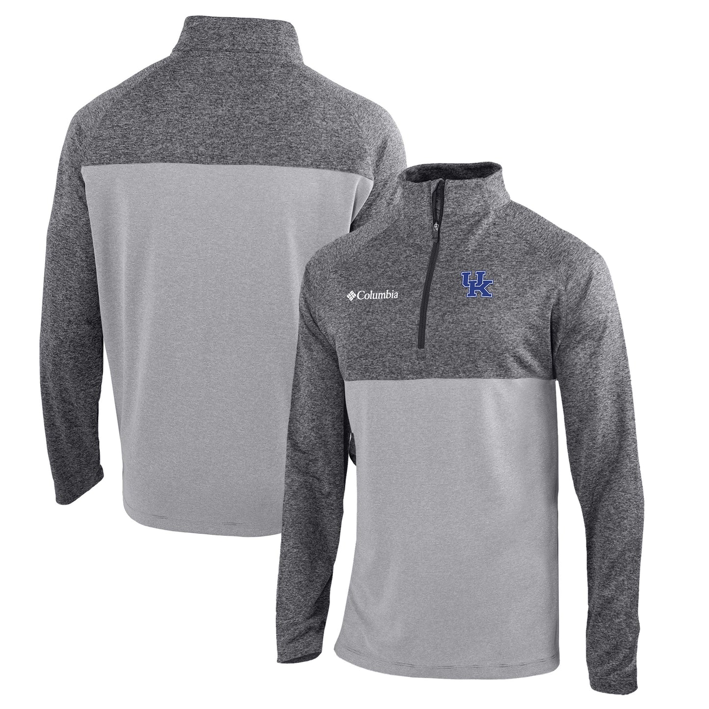 Men's Columbia  Gray/Light Gray Kentucky Wildcats Omni-Wick Rockin' It Quarter-Zip Pullover Top