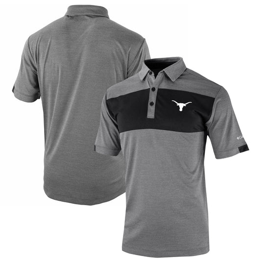 Men's Columbia  Black Texas Longhorns Omni-Wick Total Control Polo