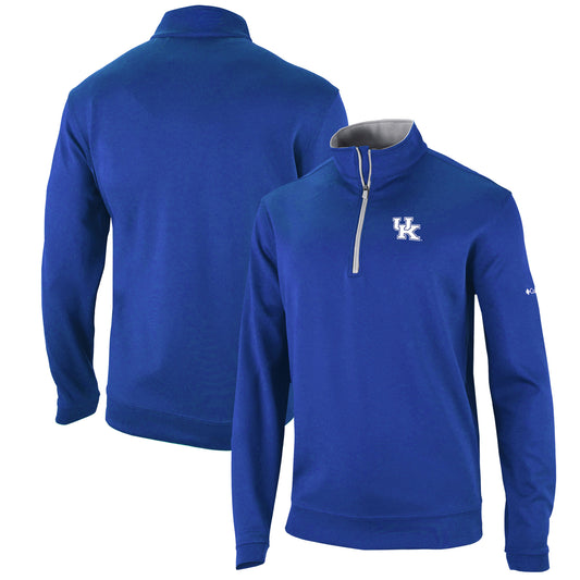 Men's Columbia  Royal Kentucky Wildcats Omni-Wick Wickhams Hills Quarter-Zip Pullover Top