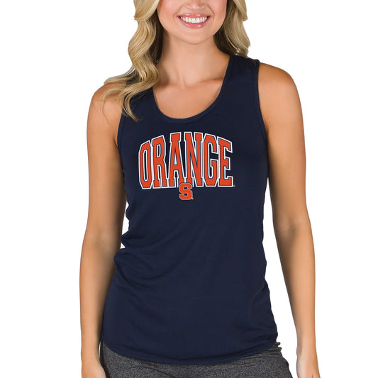 Women's College Concepts Navy Syracuse Orange Marathon Racerback Tank Top