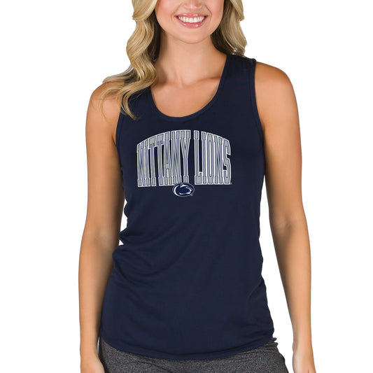 Women's College Concepts Navy Penn State Nittany Lions Marathon Racerback Tank Top