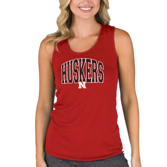 Women's College Concepts Scarlet Nebraska Huskers Marathon Racerback Tank Top