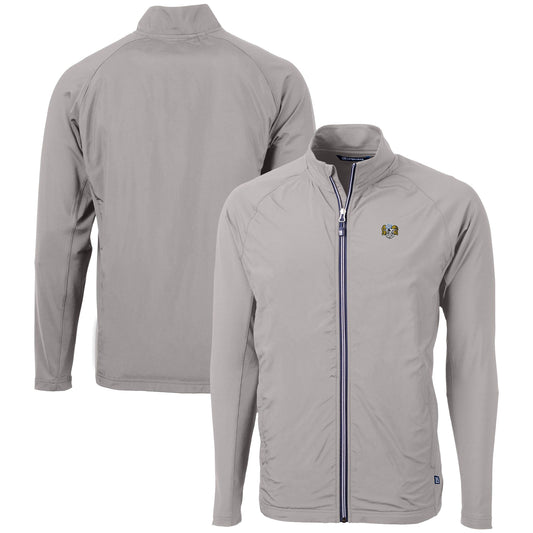 Men's Cutter & Buck  Gray North Carolina Tar Heels Vault Adapt Eco Knit Hybrid Recycled Mens Full Zip Jacket