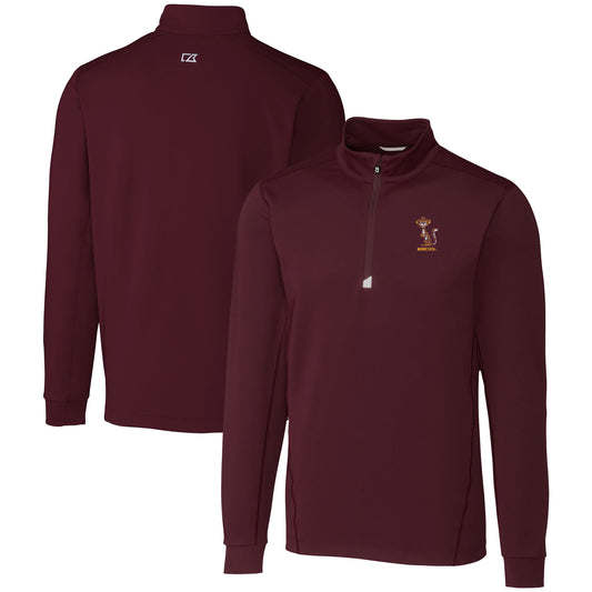 Men's Cutter & Buck  Maroon Minnesota Golden Gophers Vault DryTec Traverse Stretch Quarter-Zip Pullover