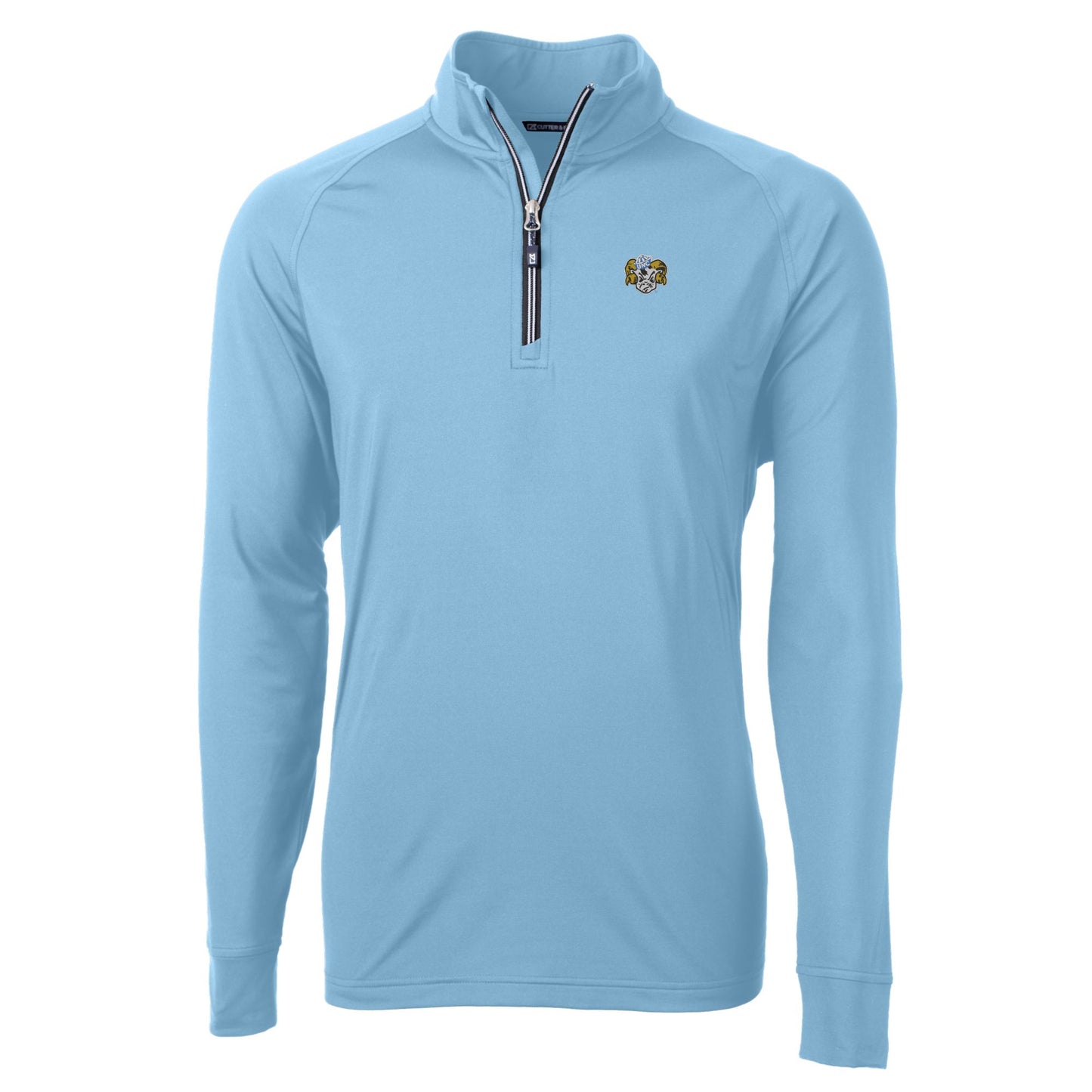 Men's Cutter & Buck  Carolina Blue North Carolina Tar Heels Vault Adapt Eco Knit Stretch Recycled DryTec Quarter-Zip Top