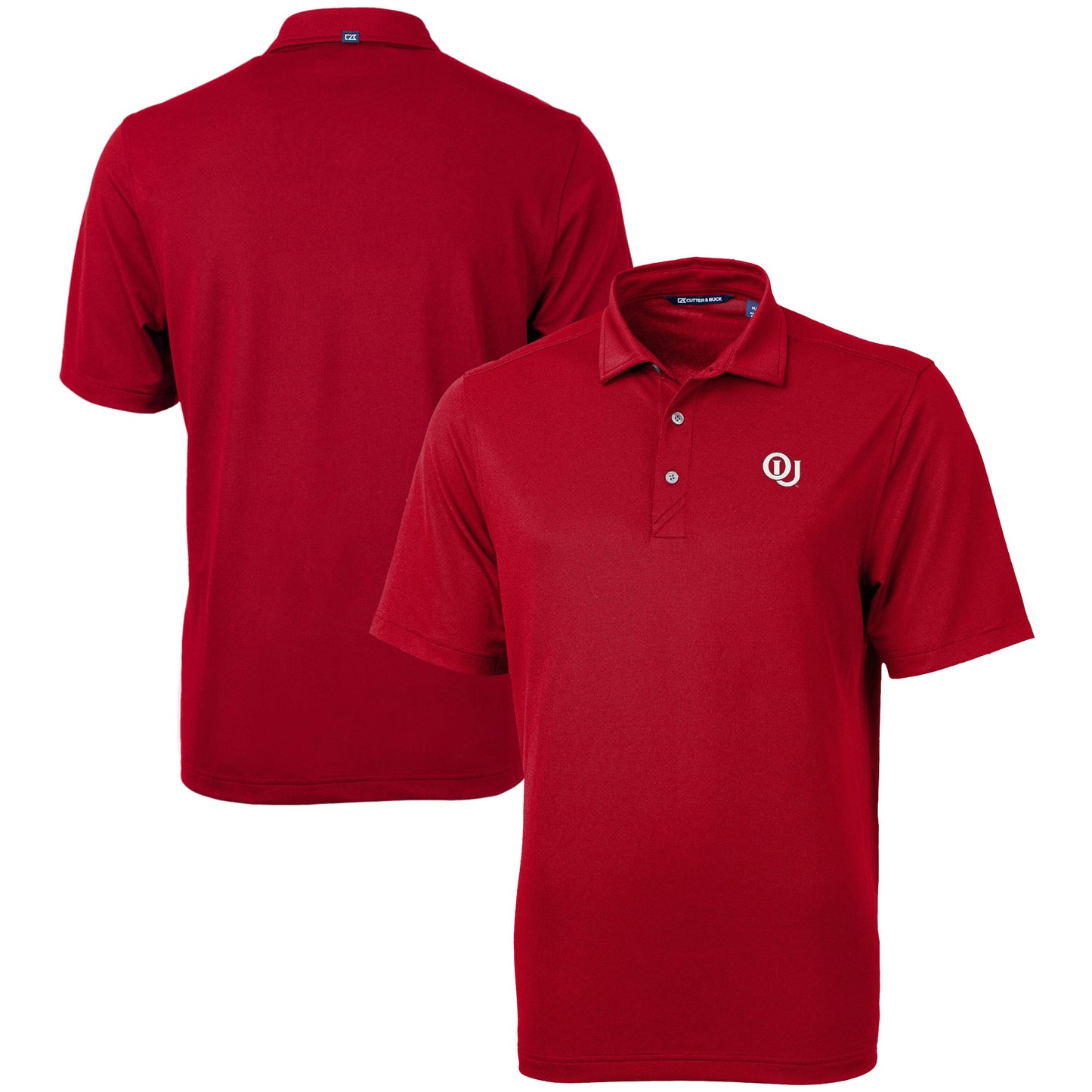 Men's Cutter & Buck  Crimson Oklahoma Sooners Vault DryTec Virtue Eco Pique Recycled Polo